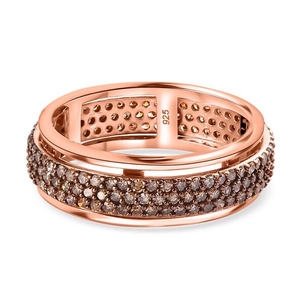 Nat&uuml;rlicher Champagner Diamant Anti-Stress Spinning Ring, ca. 1,00 ct.