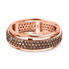 Natürlicher Champagner Diamant P3 Ring 925 Silber Roségold Vermeil (Größe 17.00) ca. 1,00 ct