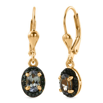 D'Joy gr&uuml;ne Tansanit und gr&uuml;ne Diamant Ohrringe - 1,06 ct.
