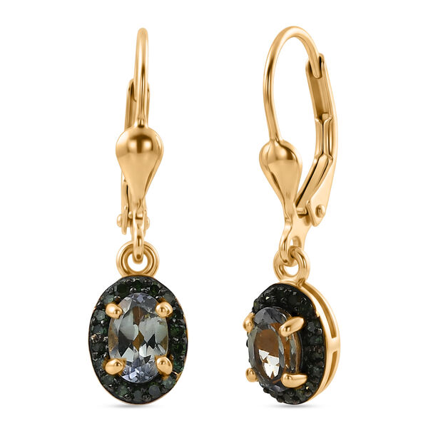 D'Joy gr&uuml;ne Tansanit und gr&uuml;ne Diamant Ohrringe - 1,06 ct.