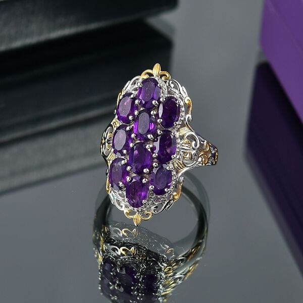 Afrikanischer Amethyst Ring Messing (Gr&ouml;&szlig;e 19.00) ca. 4,70 ct image number 2