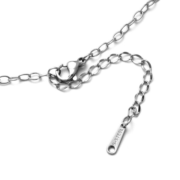 Wei&szlig;es Perlmutt Halskette ca. 50 cm in Edelstahl image number 4