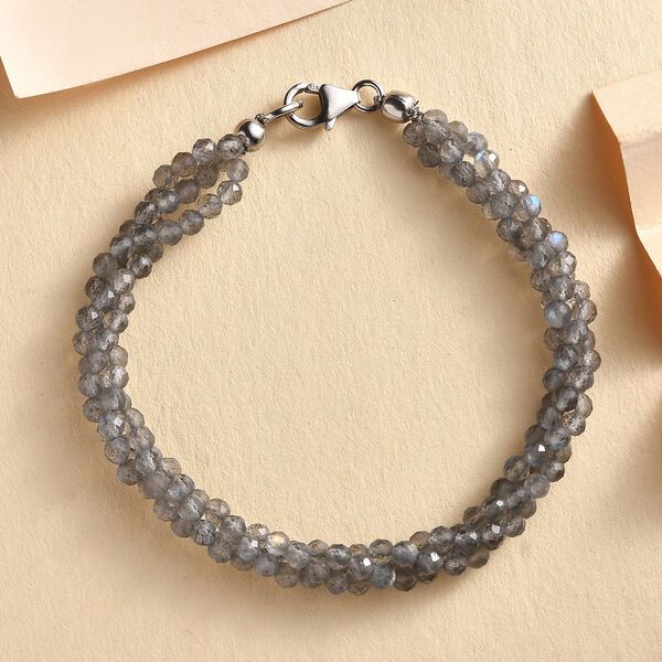 Labradorit Armband, ca. 19 cm, 925 Silber rhodiniert ca. 36.43 ct image number 2
