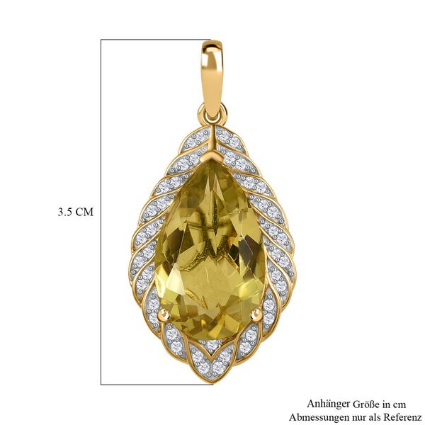 AAA Ouro Verde Quarz und Zirkon Anh&auml;nger, ca. 7,50 ct. image number 6