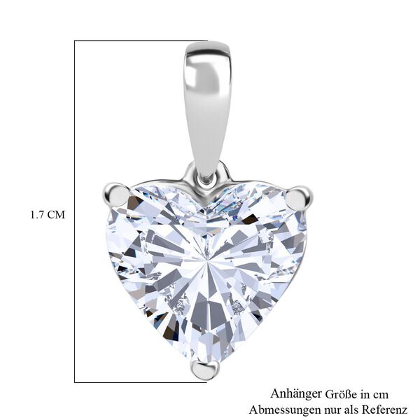 LUXURIANT VS-EF Labor Diamant Herz Anhänger, 925 Silber rhodiniert - 2,53 ct. image number 5