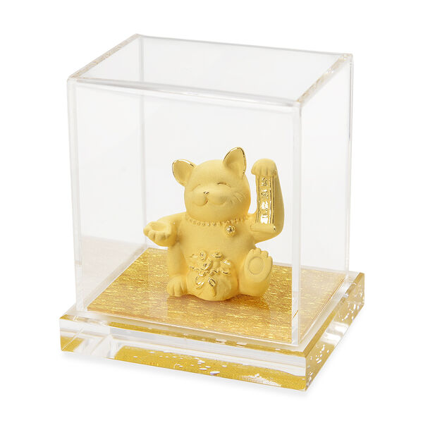 Feng-Shui-Maneki-Neko Glückskatze aus 999er Feingold, 10mg image number 2