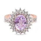 Martha Rocha Kunzit und Zirkon Ring 925 Silber Rosé Gold-Überzug image number 0