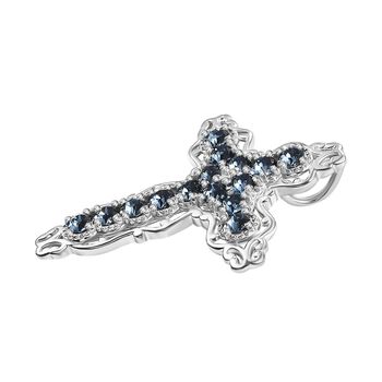 J Francis gefertigt mit SWAROVSKI- Denim Blau Swarovski Kristall Anh&auml;nger