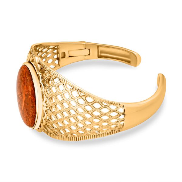 Skript Stein Armreif, ca. 19 cm, Nickelfreies Messing goldfarben, ca. 34.00 ct image number 4