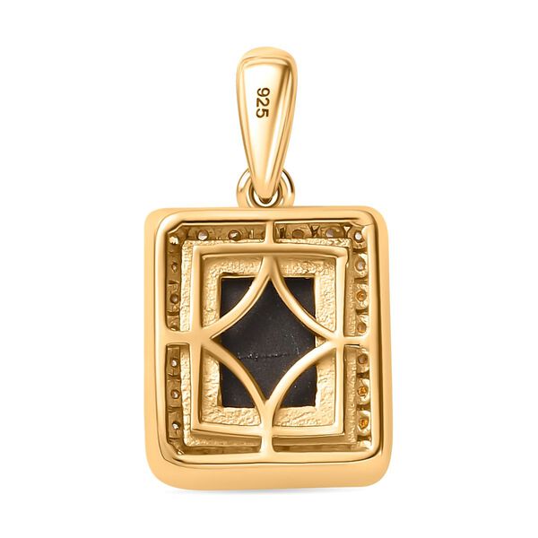 Ammolit, Wei&szlig;er Zirkon Anh&auml;nger 925 Silber 750 Gelbgold Vermeil ca. 2,74 ct. image number 5