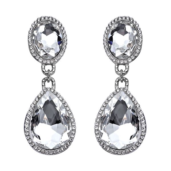 2er-Set- weißes Glaskristall-Armband und Ohrringe - 132,80 ct. image number 6