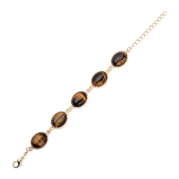 2er-Set, Gelbe Tigerauge-Ohrringe und Armband - 95 ct. image number 4