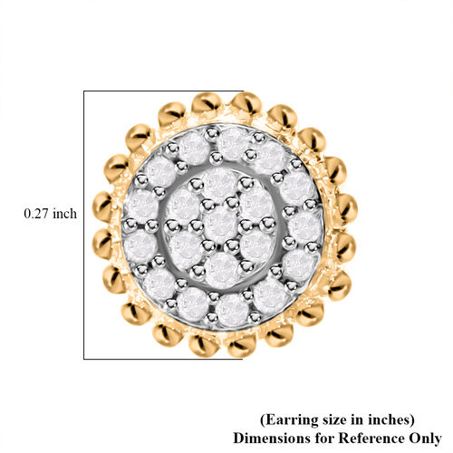 Diamant Ohrringe, 925 Silber mit Gelbgold Vermeil - 0.16 ct. image number 1