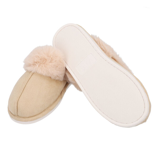 Superweiche Wildleder Kunstfell Hausschuhe, Gr&ouml;&szlig;e 36-37, Beige image number 2