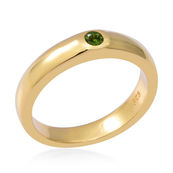 Nat&uuml;rlicher Chromdiopsid Ring 925 Silber vergoldet  ca. 0,13 ct image number 3