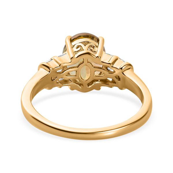 AAA natürlicher, goldener Tansanit und Diamant-Ring - 2,26 ct. image number 6