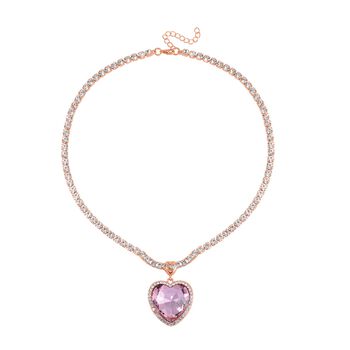 J Francis gefertigt mit SWAROVSKI- Rosa und wei&szlig;e Swarovski Kristall Halskette, 50cm