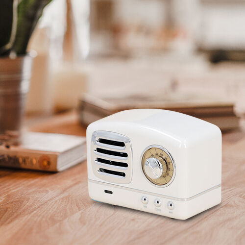 Retro Bluetooth Lautsprecher, Größe 9,8x5,8x7,2 cm, Weiß image number 0