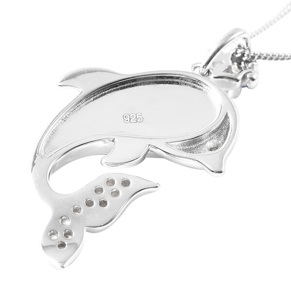 Larimar Delfin Anhänger mit Kette ca. 45 cm 925 Silber 3.69 ct image number 5