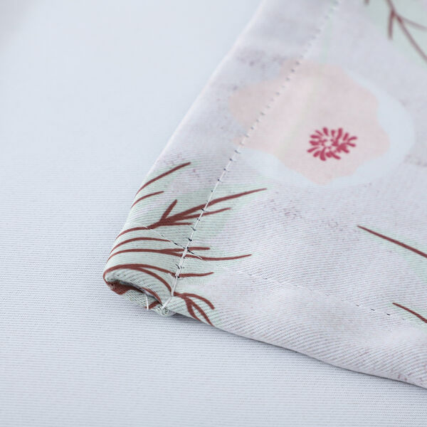 2er-Set - Verdunkelungsvorh&auml;nge mit 8 Metallringen, Zweig-Blumenmuster, Grau und Wei&szlig;&nbsp; image number 4