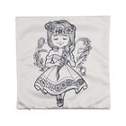 2er-Set, DIY Kissenbezug zum Bemalen mit 8 Textilfarb-Stiften, Größe 45x45 cm, Weiß, Mädchen mit Blumen image number 3