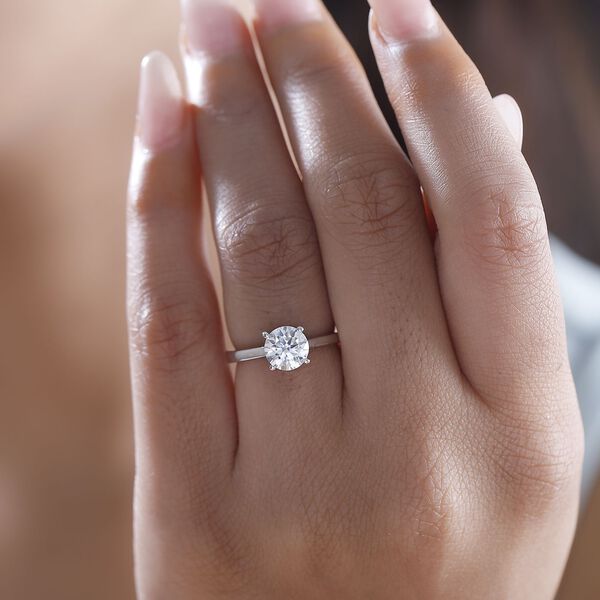 Moissanit Ring, 925 Silber platiniert - 1,18 ct. image number 4