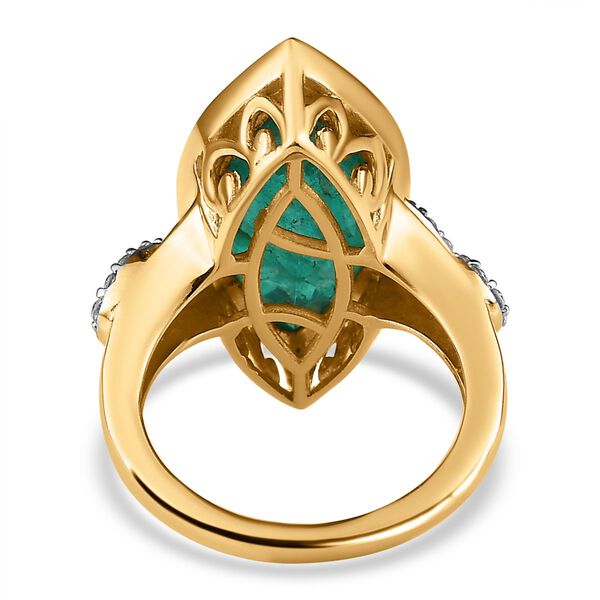 Smaragd Triplett Quarz und Zirkon Ring - 8,76 ct. image number 6