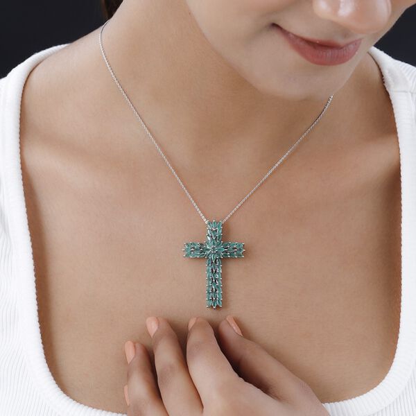 Kagem Sambischer Smaragd, Schmuckset, 925 Silber platiniert, ca. 4.00 ct image number 2