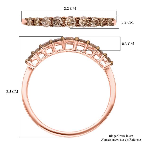 Nat&uuml;rlicher Champagner-Diamant P1 SGL zertifizierter Ring - 0,50 ct. image number 6