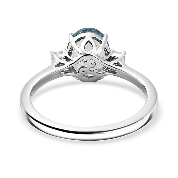 AAA Aquamarin, Weißer Diamant Ring 585 Gold (Größe 17.00) ca. 2,00 ct image number 4