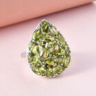 Natürlicher Peridot-Cluster-Ring in Silber, 7,43 ct. image number 1