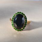 Elite Shungit und Natürlicher Chromdiopsid Ring 925 Silber vergoldet  ca. 4,50 ct image number 3