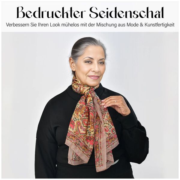 Seiden Schal, orange image number 3