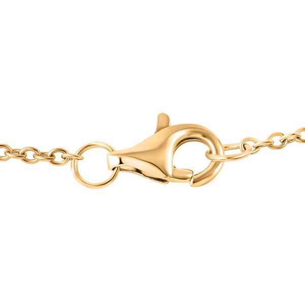 Weiße Keshi Perle, Blauer Opal Anhänger mit Kette, Messing, Reiner Edelstahl, vergoldet image number 5