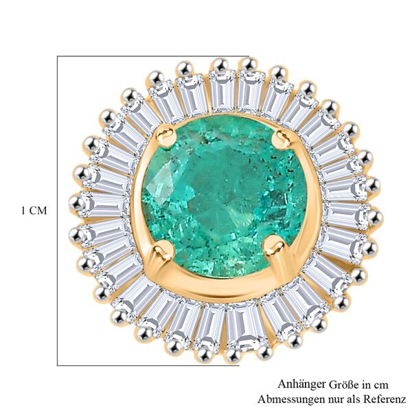 AAA Kagem sambischer Smaragd und Diamant Anhänger in 375 Gold - 0,62 ct. image number 6