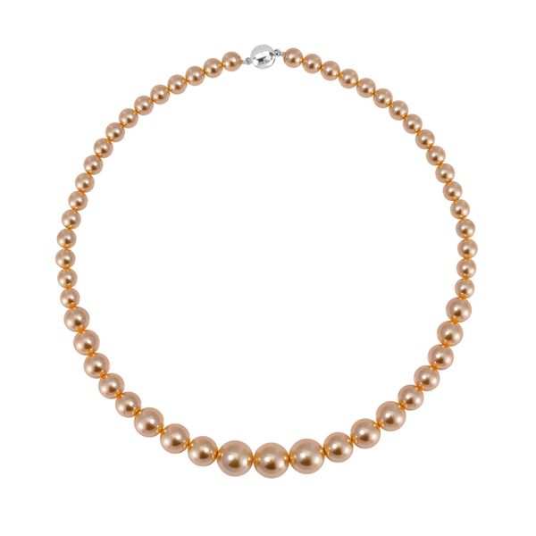 Goldene Muschelkernperle Halskette ca. 50 cm Reiner Edelstahl image number 3