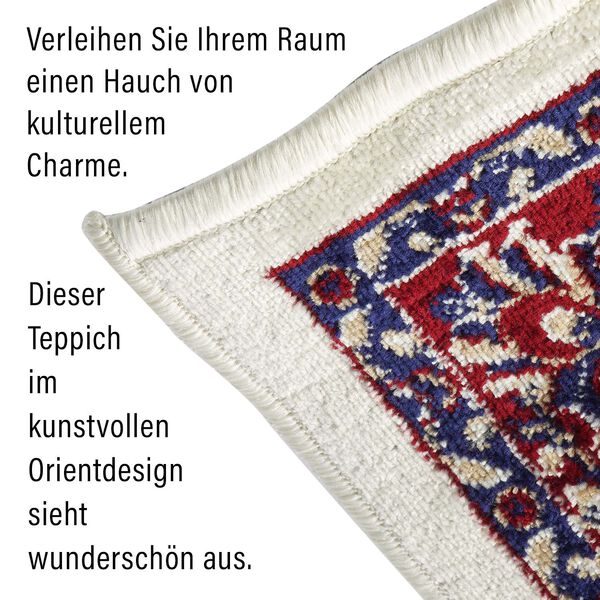 Moderner grauer & mehrfarbiger Läufer - 950 GSM, Größe: 66x180cm, weiß image number 5