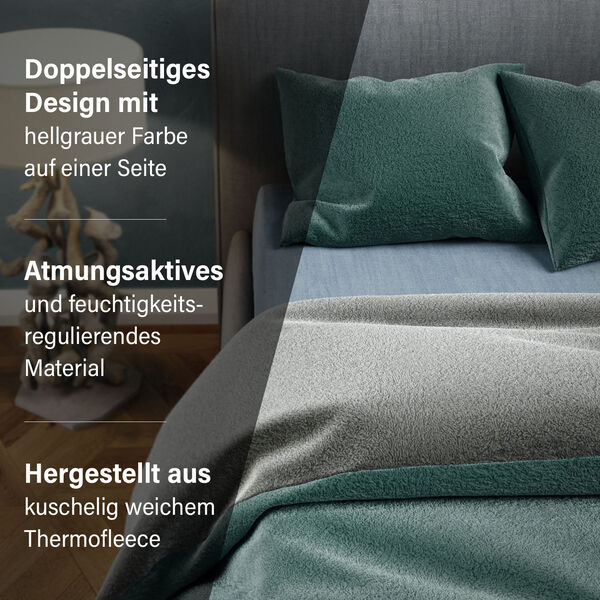 Leonardo Vicenti - Supersoft-Bettw&auml;sche- 2tlg. Set, oliv-gr&uuml;n image number 2