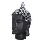 Buddha Kopf Figur, Größe 10,5x10x20 cm, Schwarz und Silber image number 2