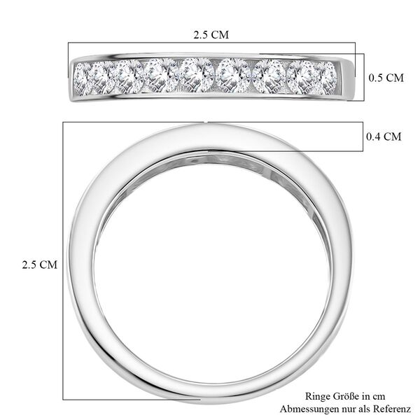 RADIANTA GRA zertifiziert Moissanit (D-VVS) Ring 925 Silber rhodiniert (Gr&ouml;&szlig;e 16.00) ca. 0.99 ct image number 6