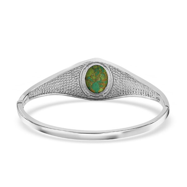 Gr&uuml;ner T&uuml;rkis Armreif ca. 19 cm Edelstahl ca. 10.37 ct image number 5