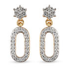 88 Facetten Moissanit Ohrringe 925 Silber vergoldet ca. 0,26 ct.