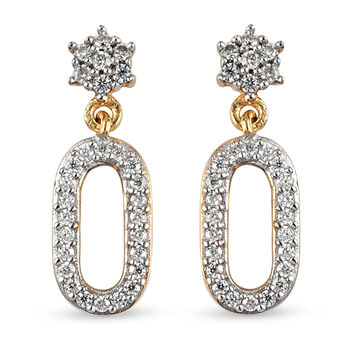 88 Facetten Moissanit Ohrringe 925 Silber vergoldet ca. 0,26 ct.