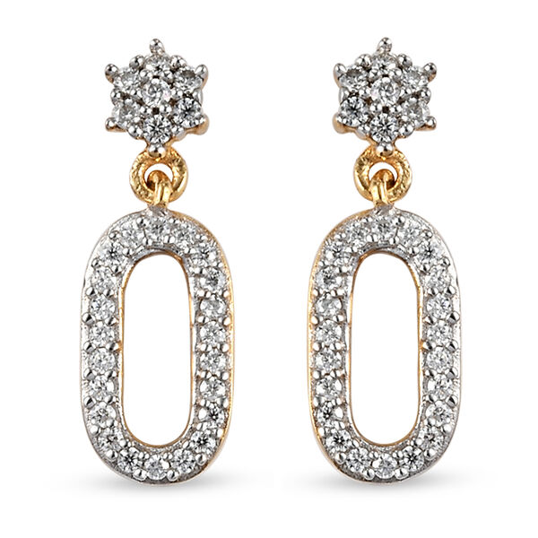 88 Facetten Moissanit Ohrh&auml;nger 925 Silber vergoldet ca. 0,26 ct.&nbsp; image number 0