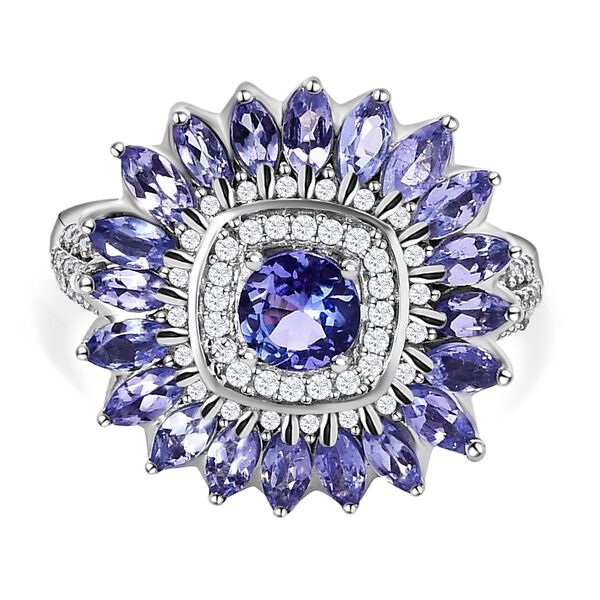 Tansanit und Zirkon Ring - 2,31 ct.