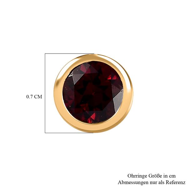 Rhodolith Granat Ohrringe, 925 Silber Gelbgold Vermeil ca. 1.19 ct image number 6