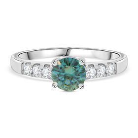 Paraiba Moissanit Ring 925 Silber rhodiniert (Größe 21.00) ca. 1,34 ct