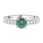 Paraiba Moissanit Ring 925 Silber rhodiniert (Größe 21.00) ca. 1,34 ct
