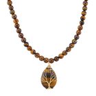 Tigerauge Halskette Flexibles gelb vergoldet ca. 230.00 ct