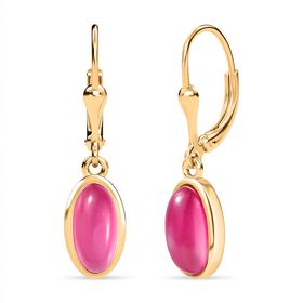 D'Joy Maulbeer Mondstein Ohrringe 925 Silber 750 Gelbgold Vermeil ca. 2.85 ct